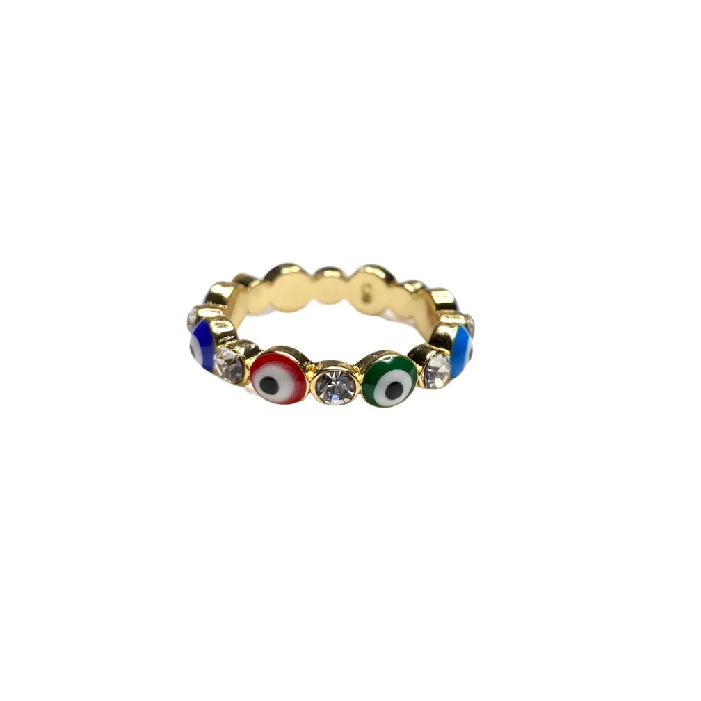 Rainbow Evil Eye Ring